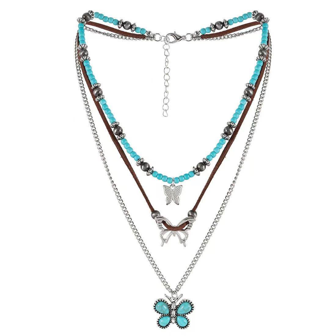 Turquoise Bohemian Style Collarbone Necklace 