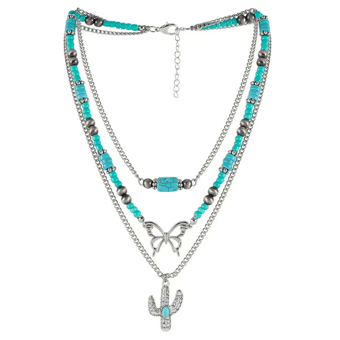 Turquoise Bohemian Style Collarbone Necklace 