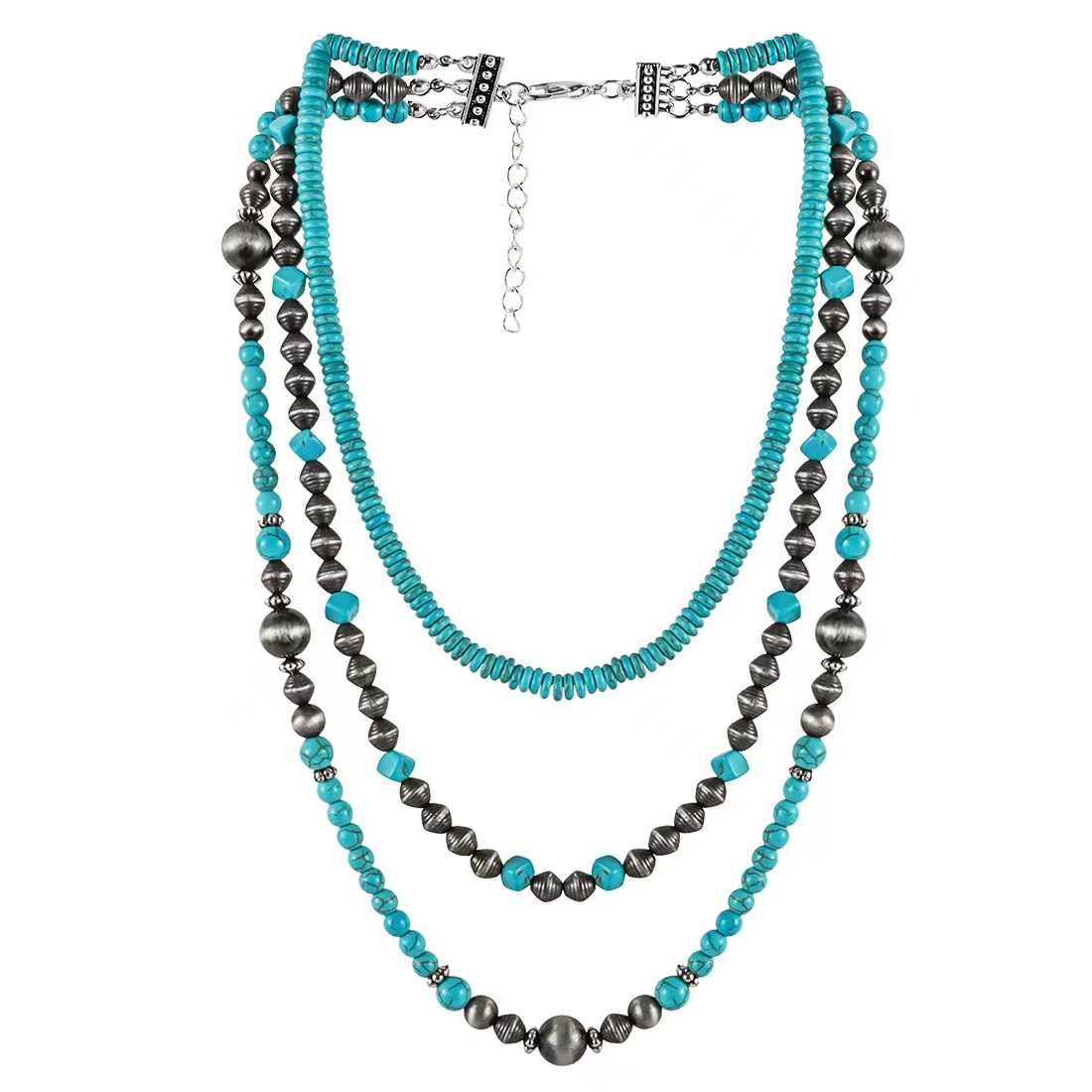 Turquoise Bohemian Style Collarbone Necklace 