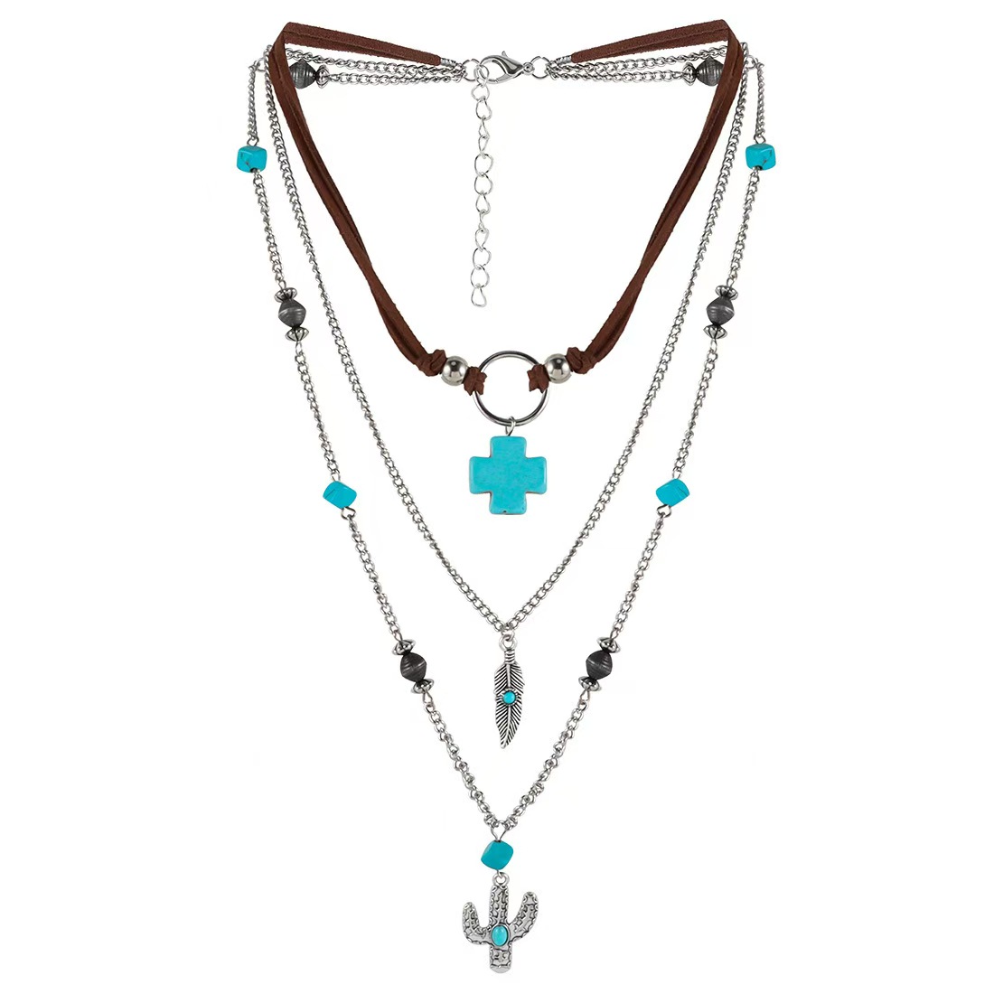 Turquoise Bohemian Style Collarbone Necklace 