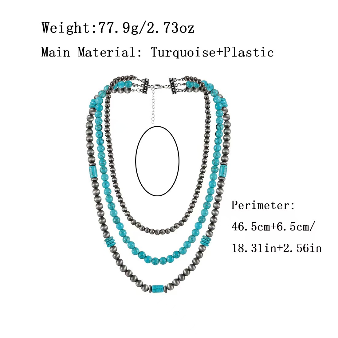 Turquoise Bohemian Style Collarbone Necklace 