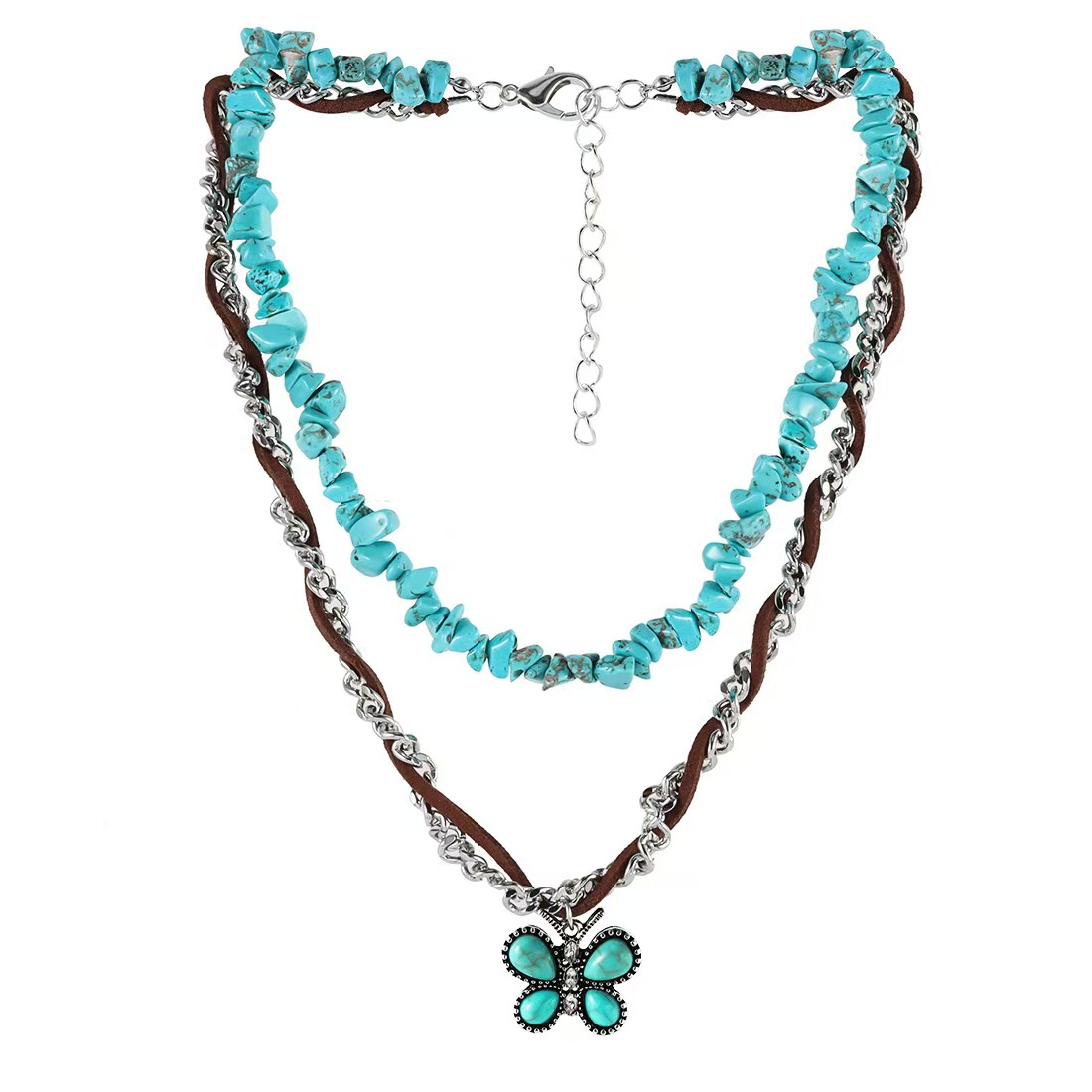 Turquoise Bohemian Style Collarbone Necklace 