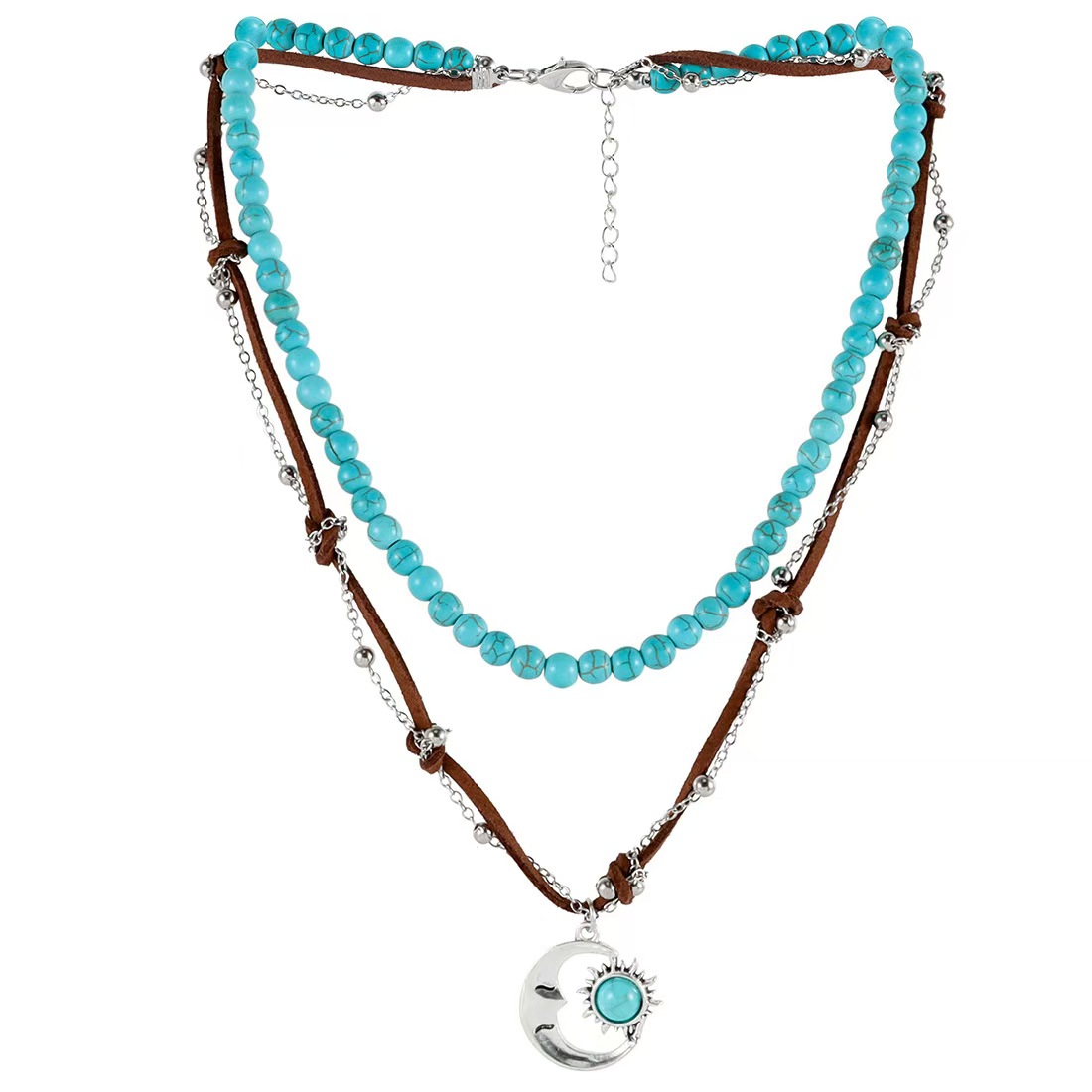 Turquoise Bohemian Style Collarbone Necklace 