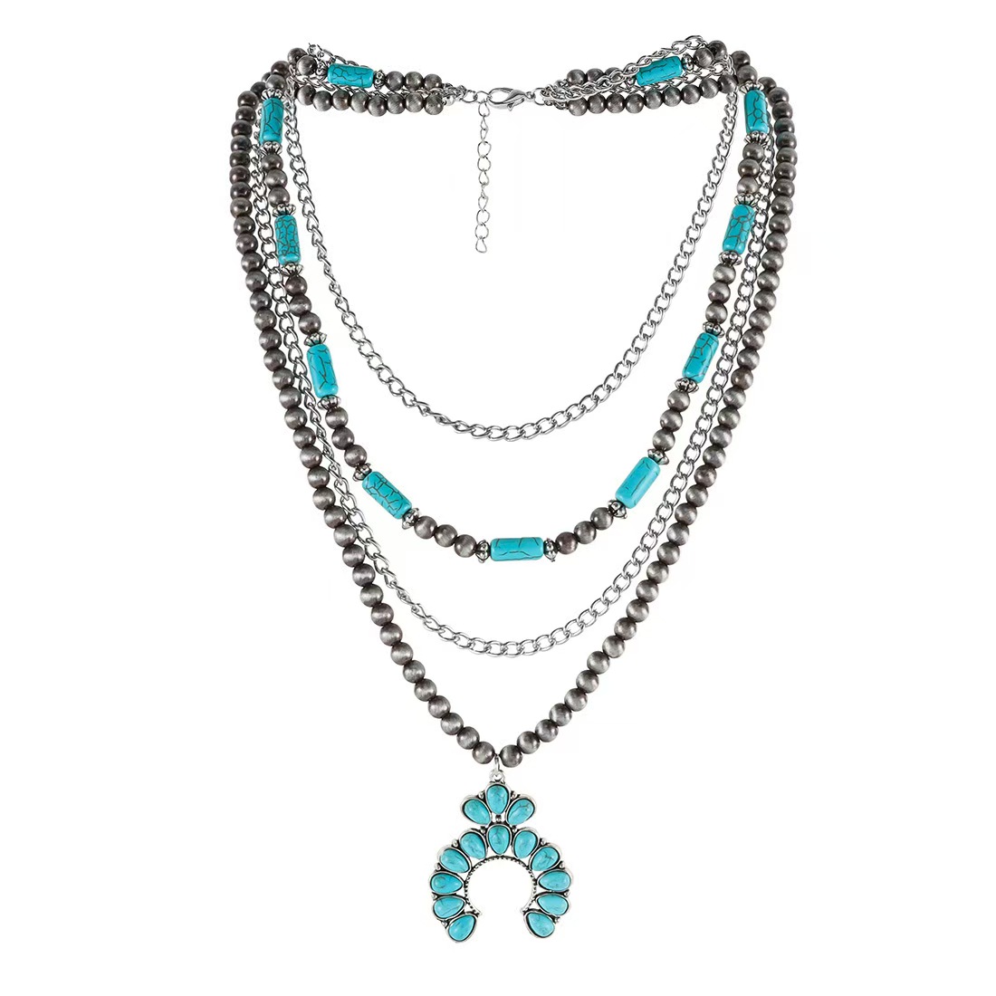 Turquoise Bohemian Style Collarbone Necklace 