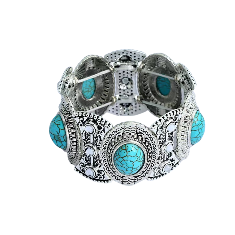 Turquoise stone Vintage Elastic Bangle