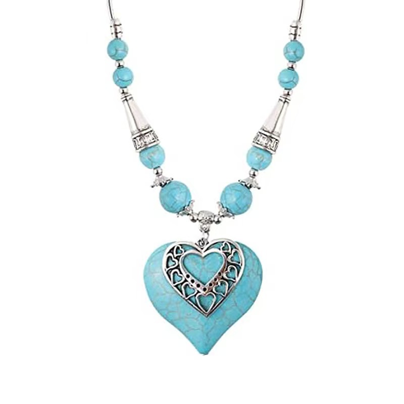 Bohemian Heart Shape Turquoise Jewelry set