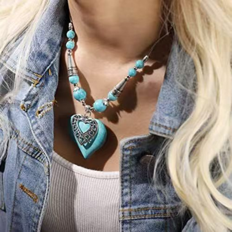 Bohemian Heart Shape Turquoise Jewelry set