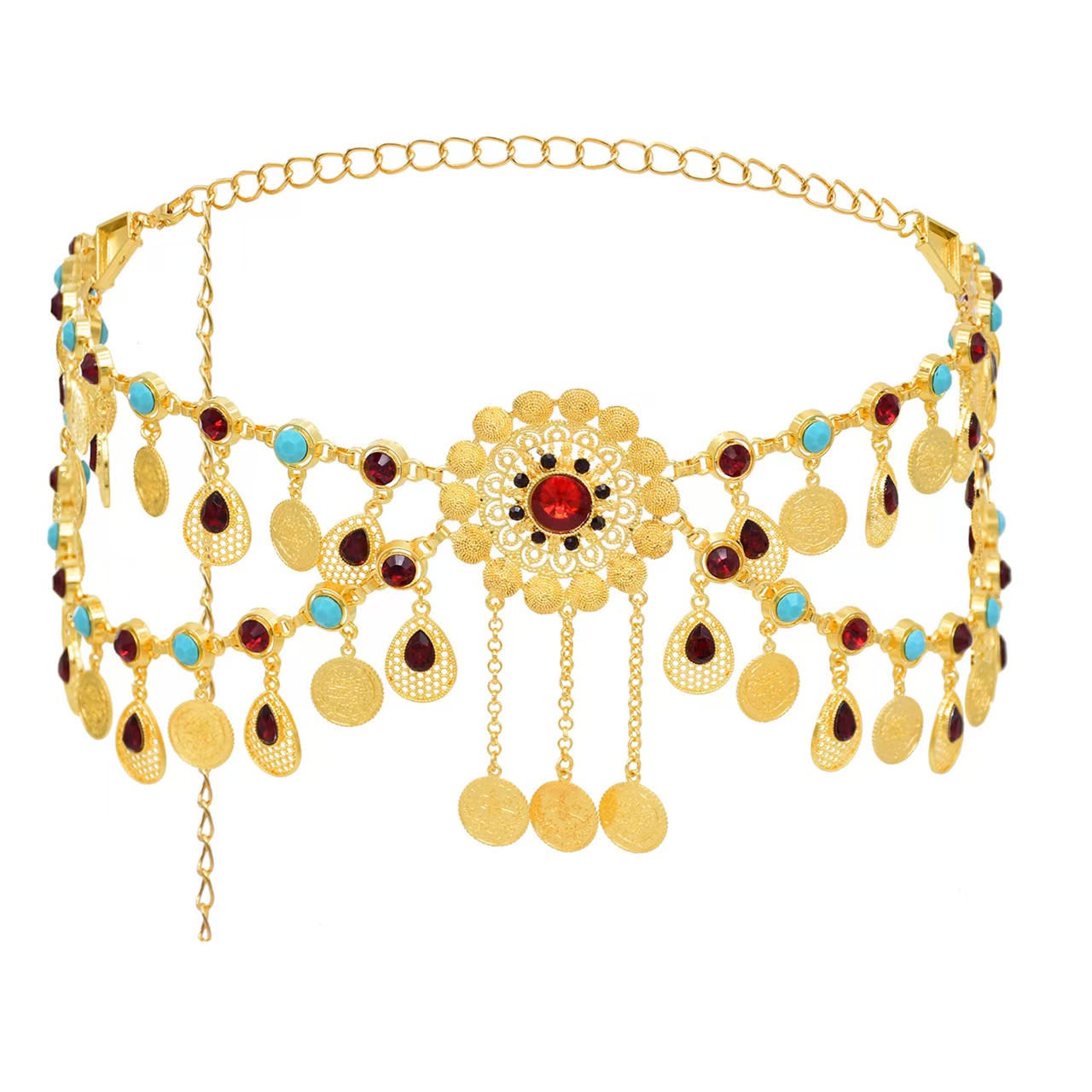 Diamond Coins Fringe Waist Chain