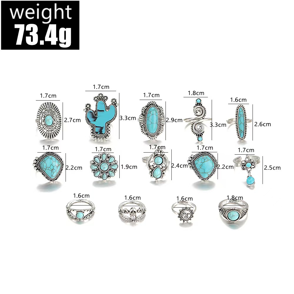 Vintage Multi Choices Turquoise Rings Sets