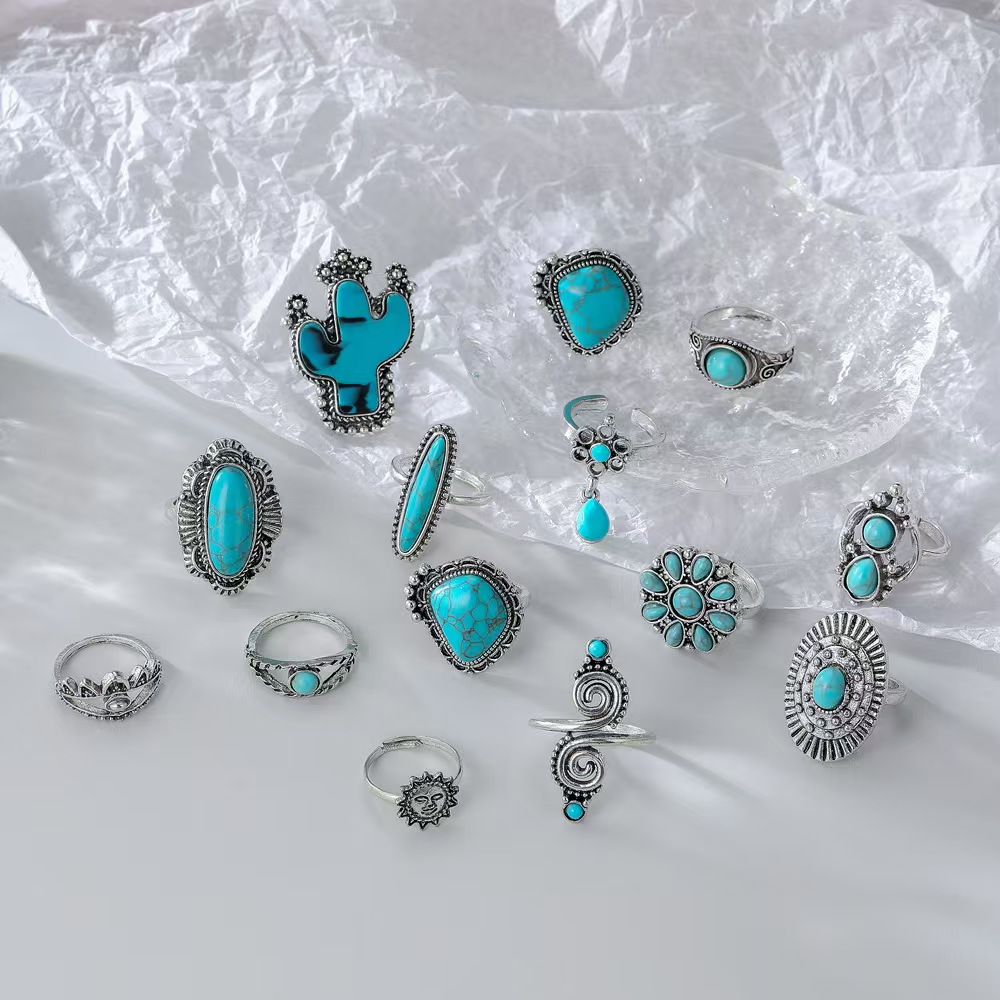 Vintage Multi Choices Turquoise Rings Sets