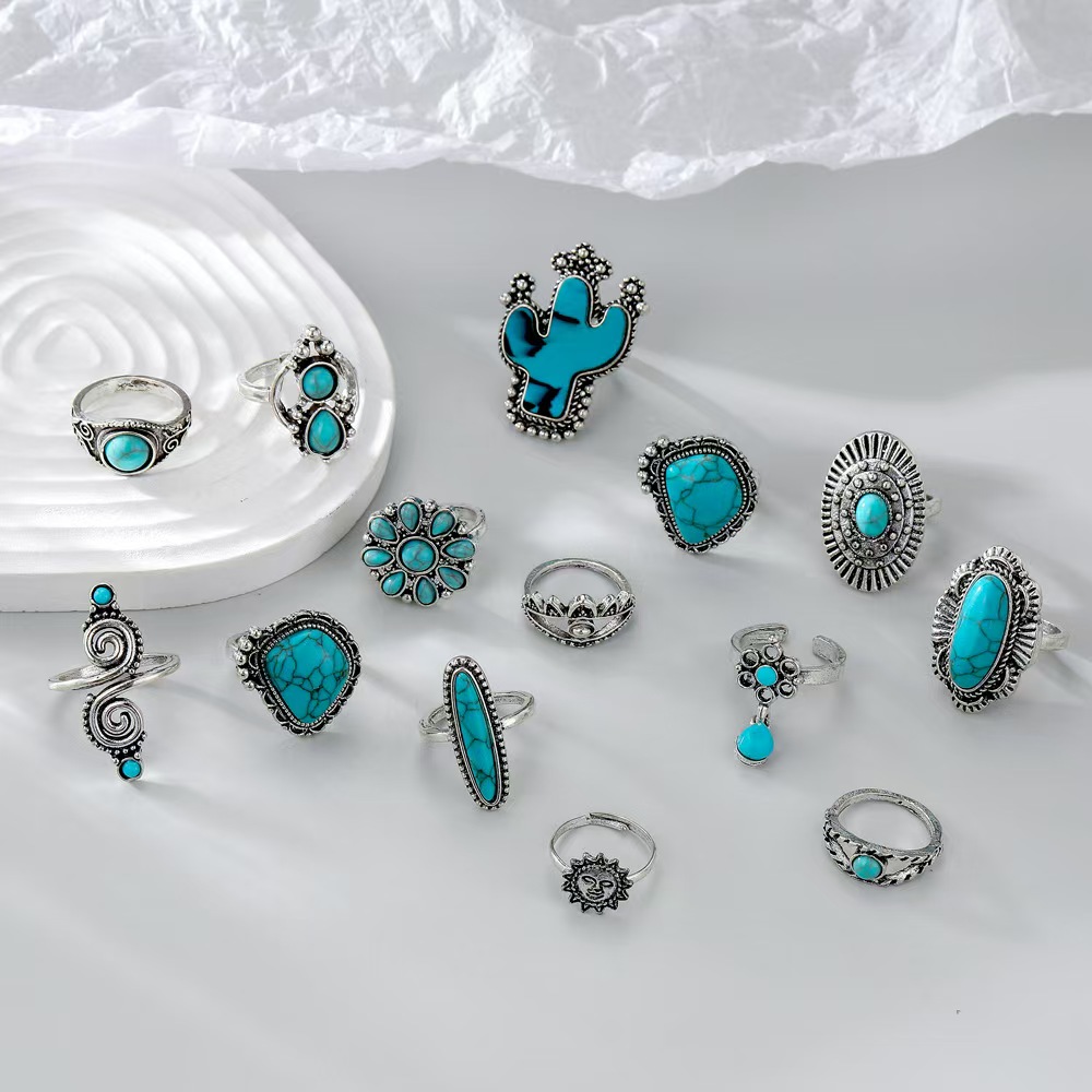 Vintage Multi Choices Turquoise Rings Sets