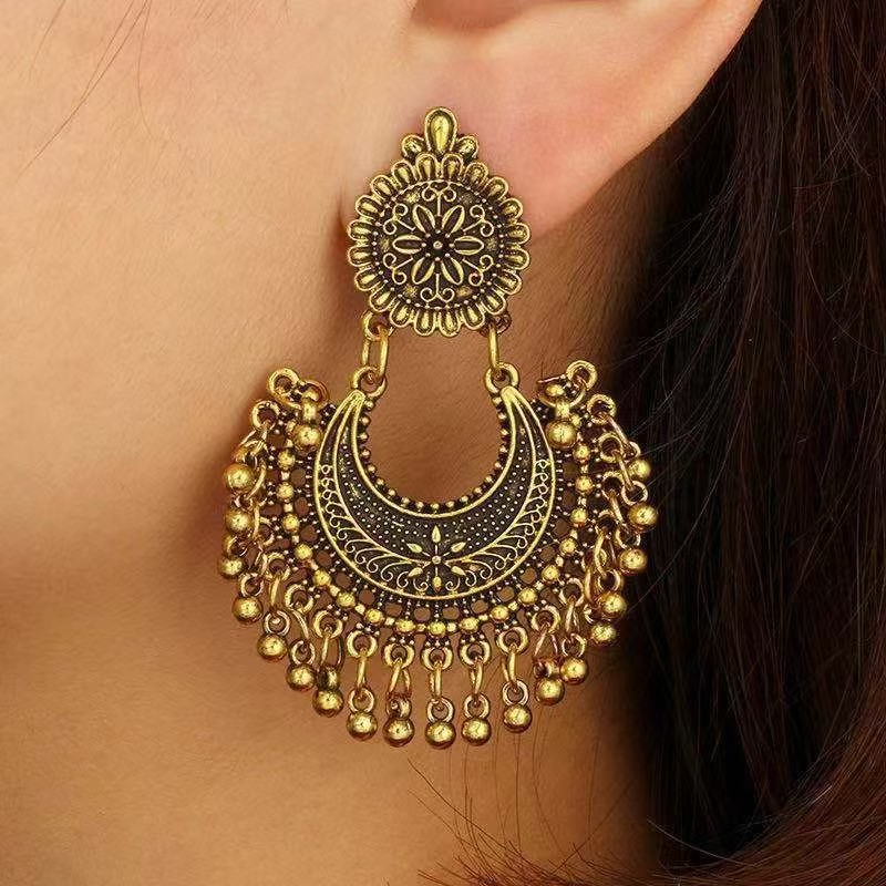 Vintage Water Drop Tassel Earrings