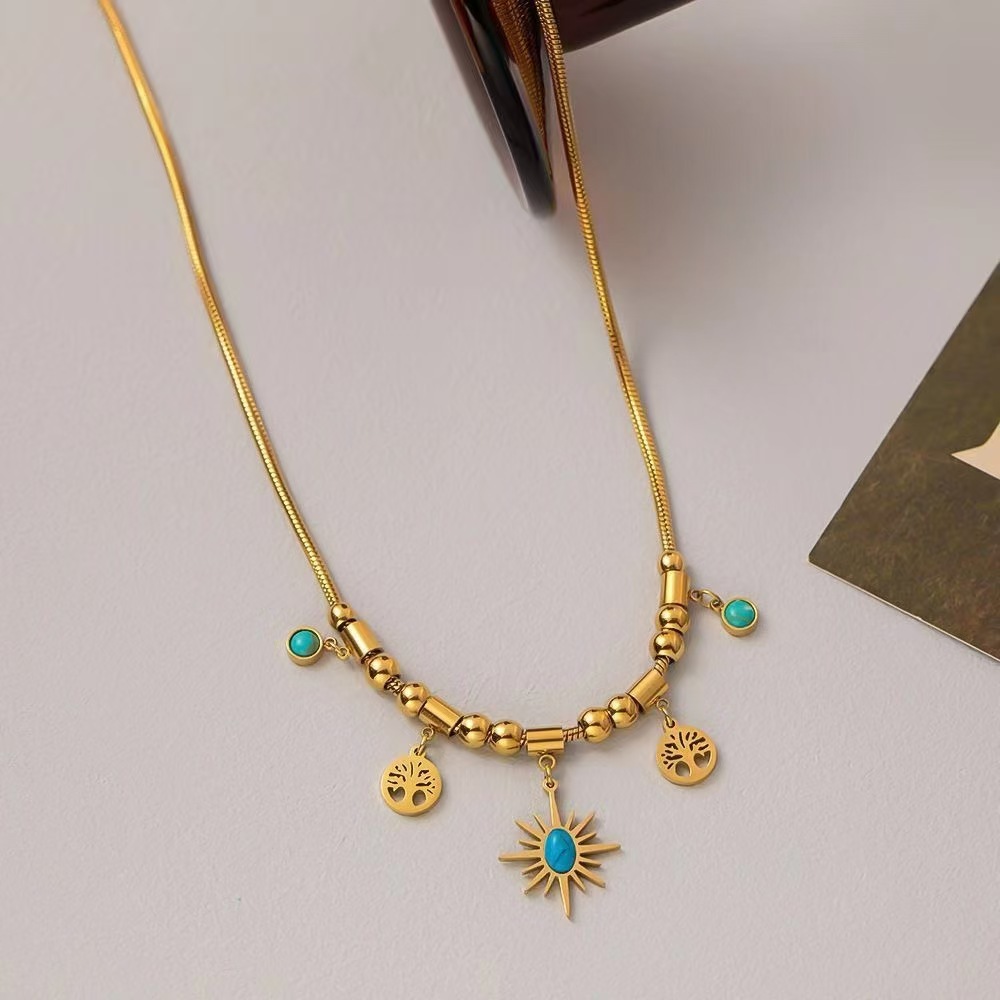 Vintage 18K Gold Plated Steel Jewelry Set