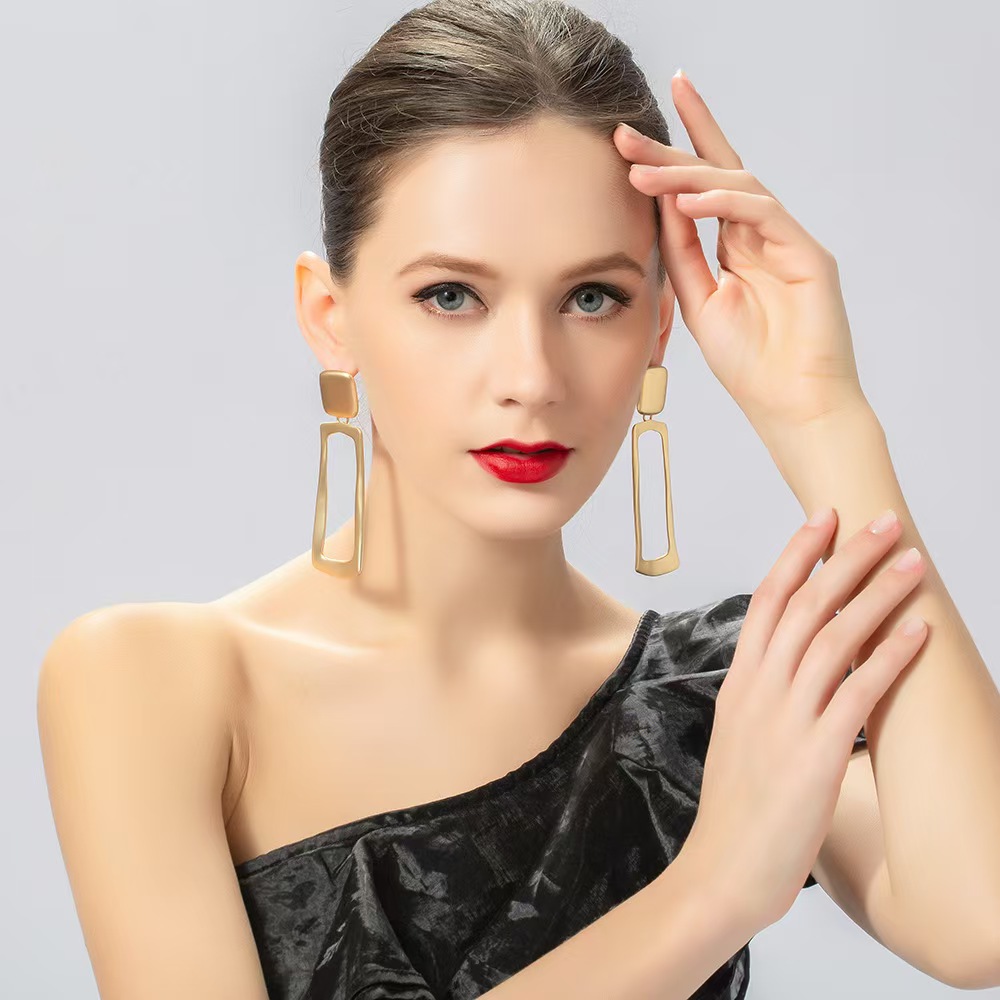 Bold Geometric Drop Earrings 