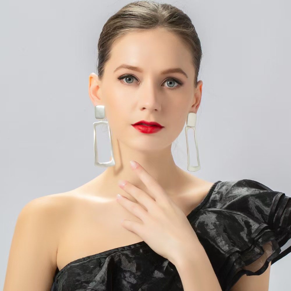 Bold Geometric Drop Earrings 