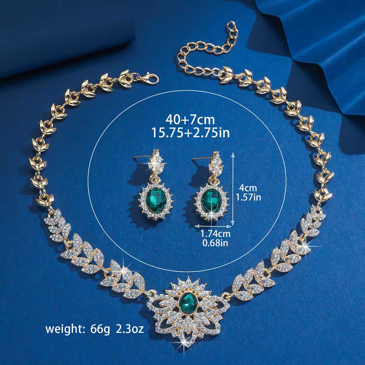European and American Luxury Flower Jewelry Set