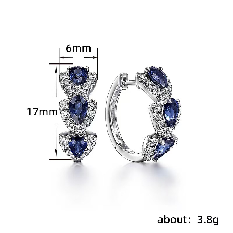 Elegant Blue Zircon Vintage-Inspired Earrings 