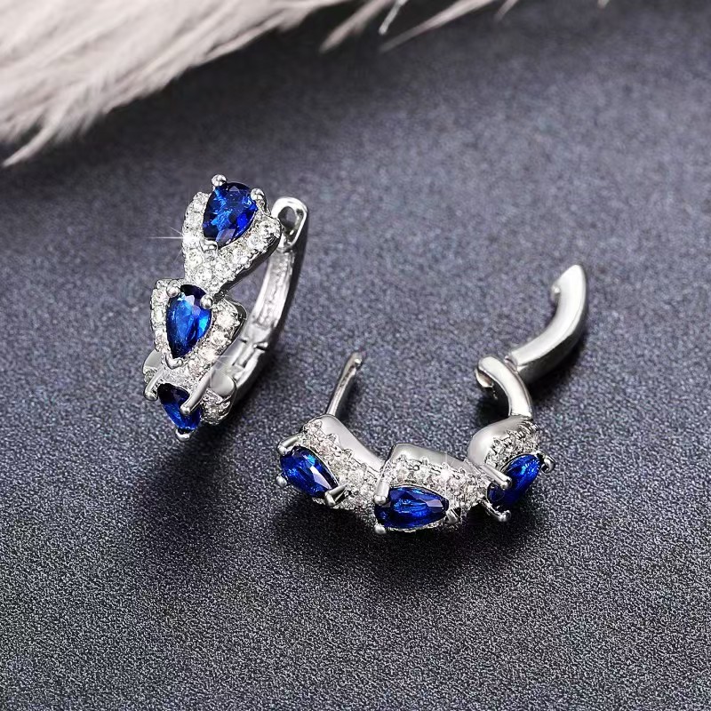 Elegant Blue Zircon Vintage-Inspired Earrings 