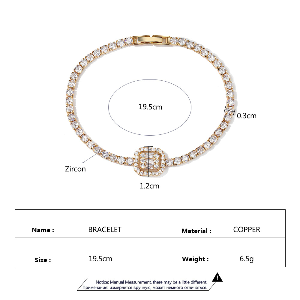 European and American-inspired fashion zircon bracelet 
