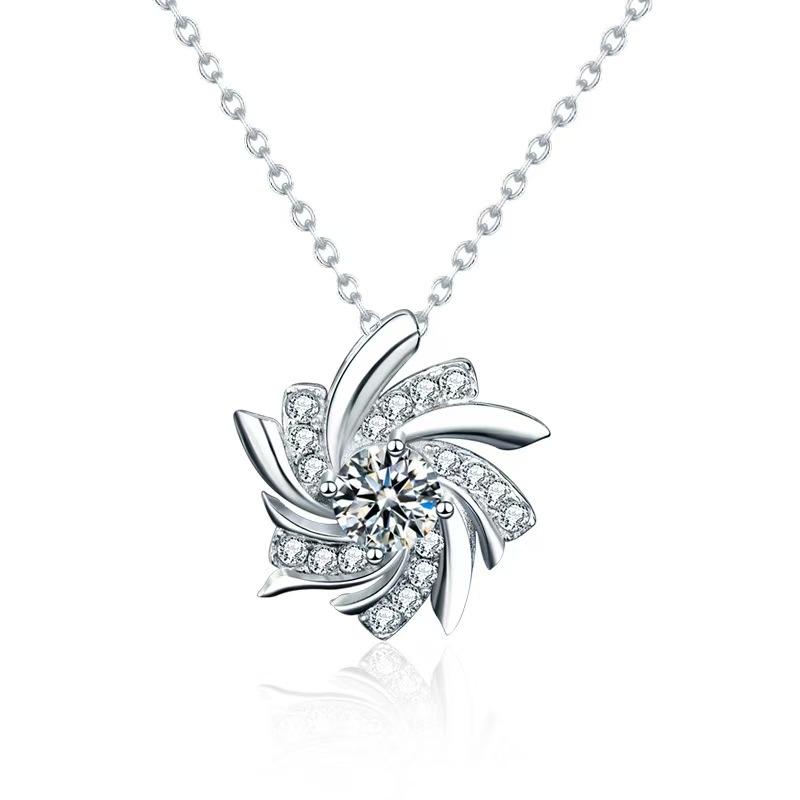 light luxury windmill S925 sterling silver pendant necklace