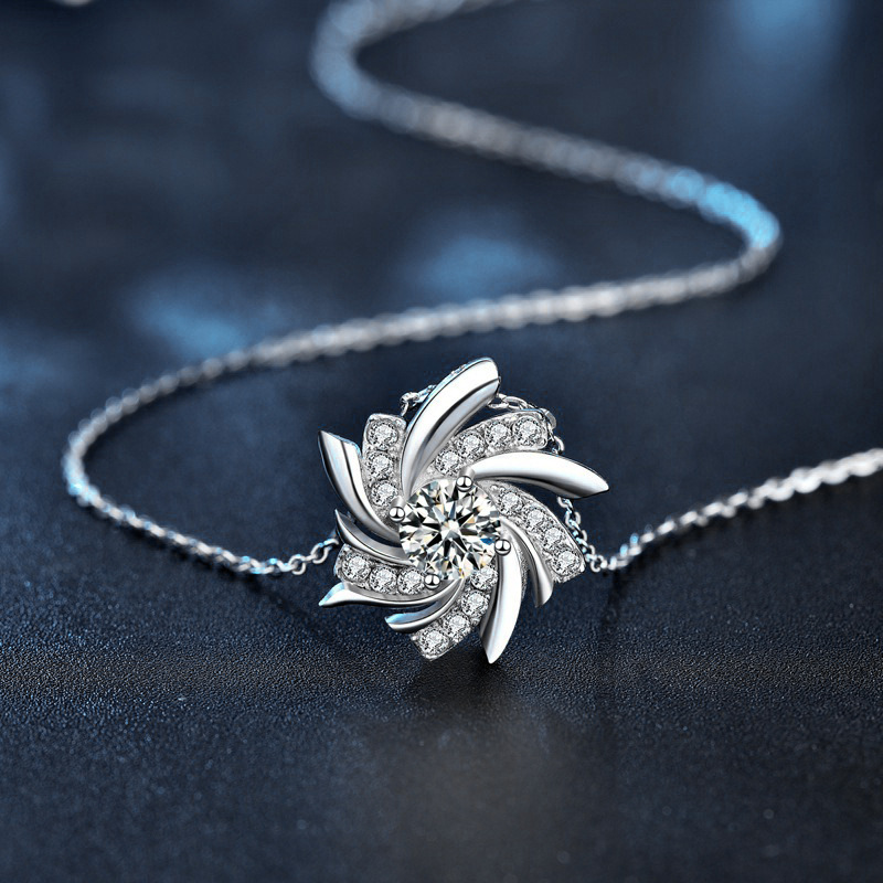 light luxury windmill S925 sterling silver pendant necklace