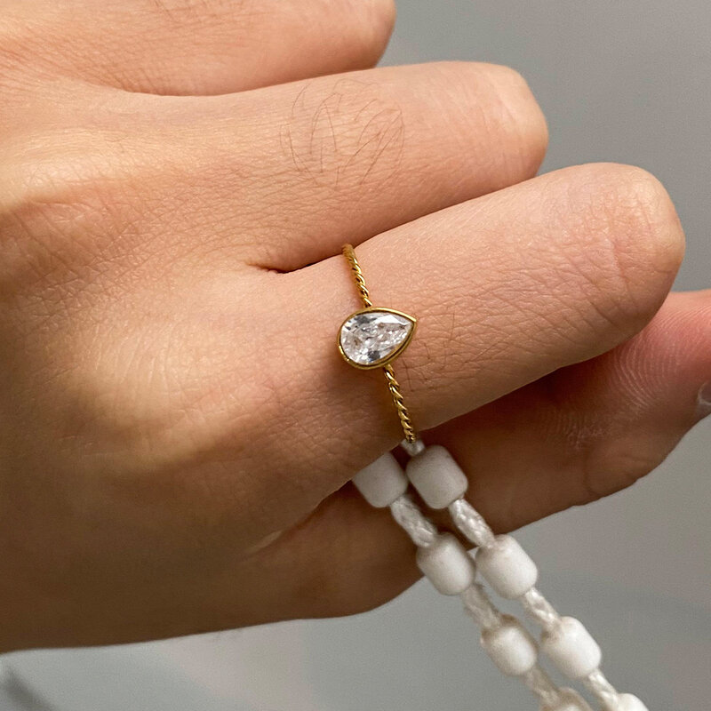 Stainless Steel Zirconia Stackable Ring