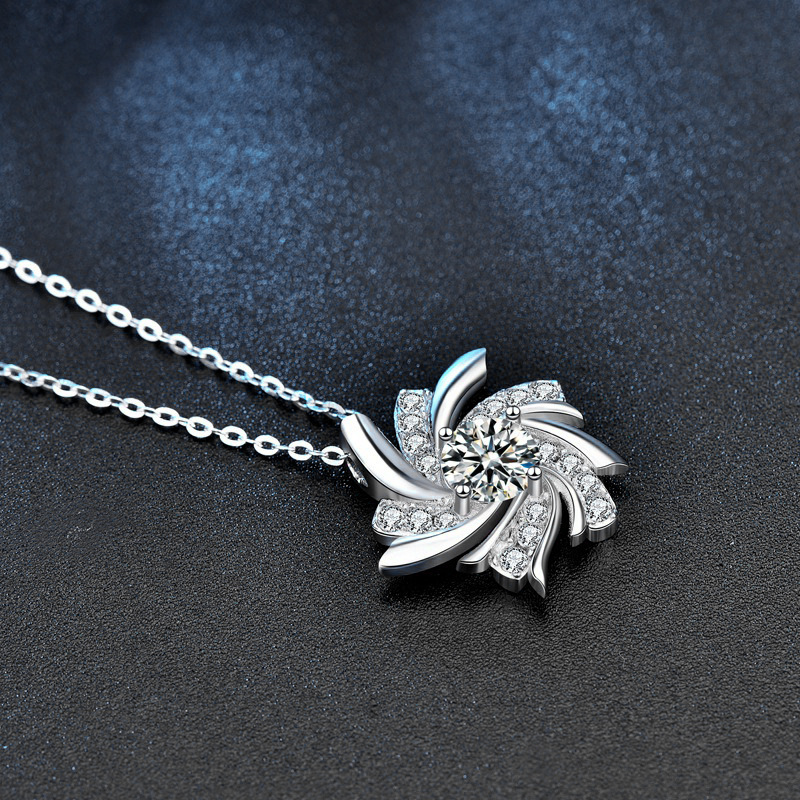 light luxury windmill S925 sterling silver pendant necklace