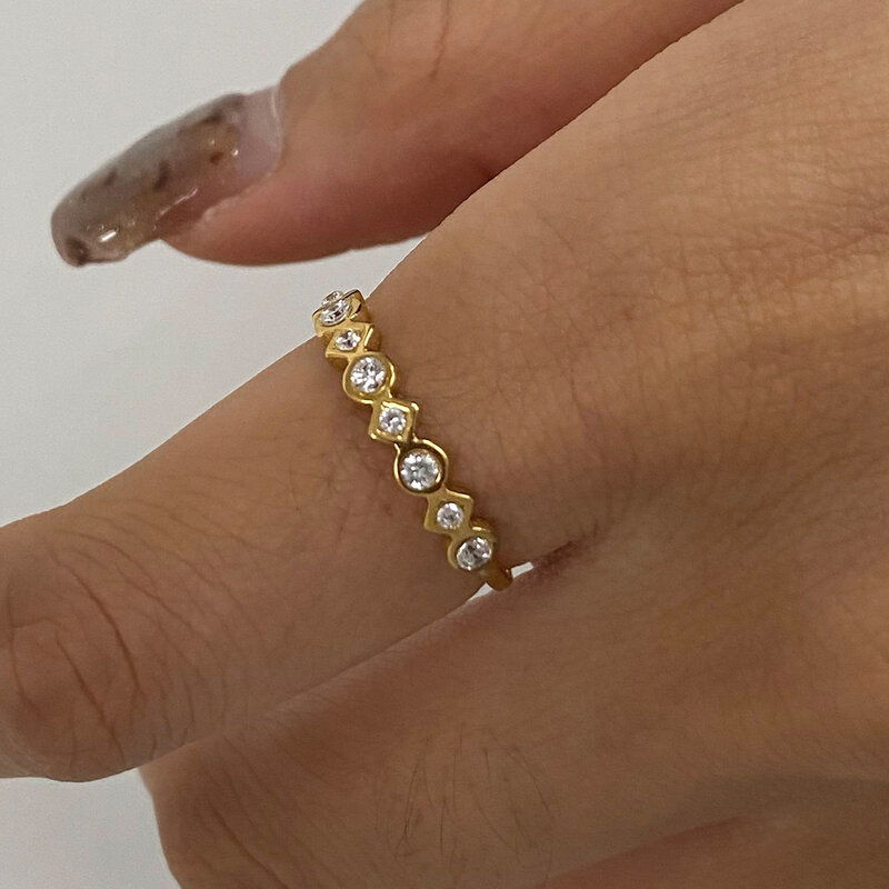 Stainless Steel Zirconia Stackable Ring