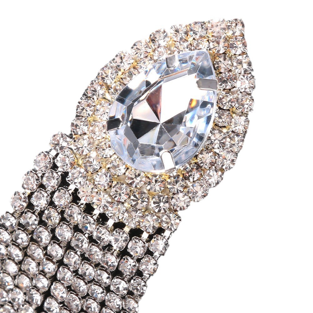 Popular Geometric Oval Tassel Drop Earrings - Silver, Minimalist Style