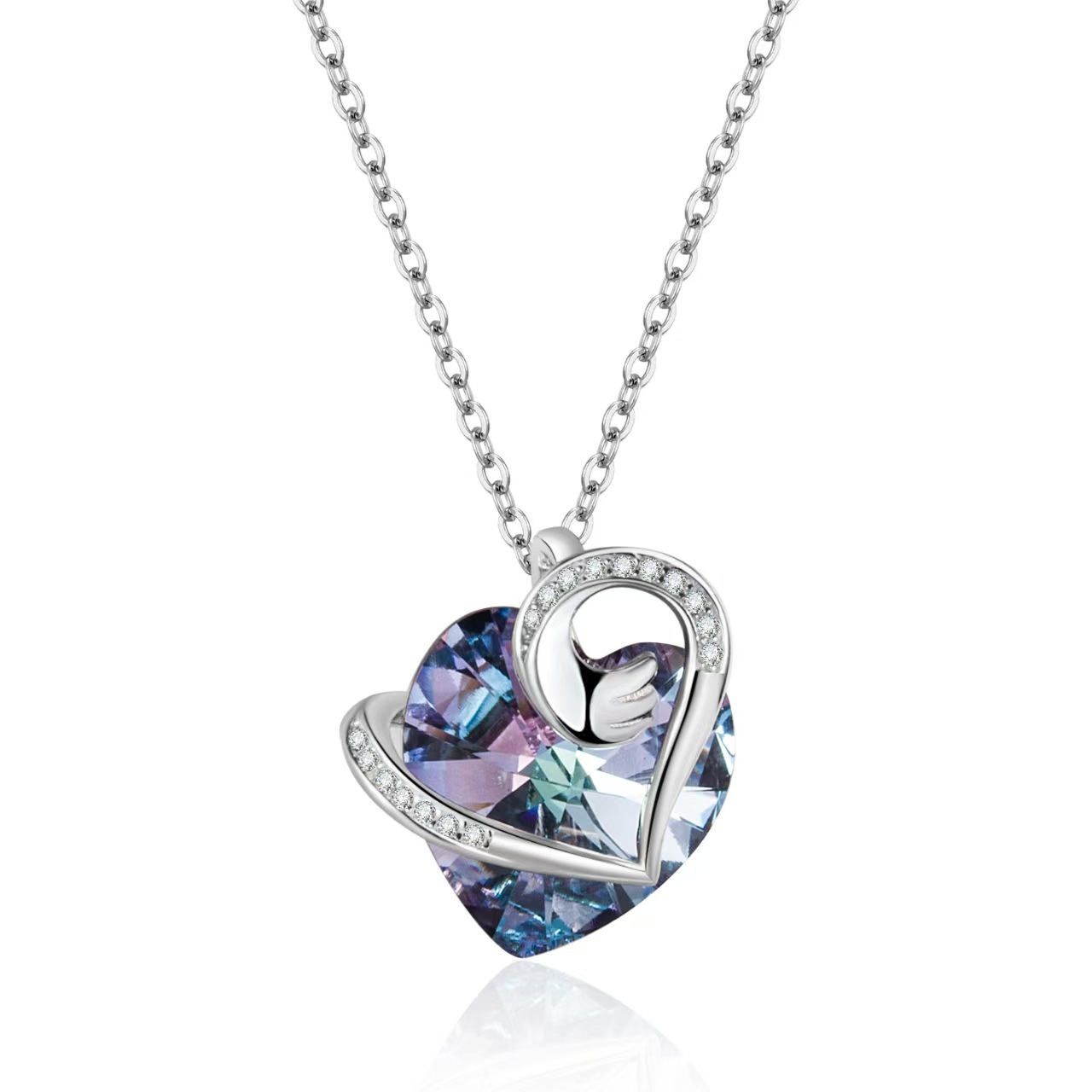 S925 Sterling Silver & Austrian Crystal Heart Pendant Necklace - A Symbol of Love